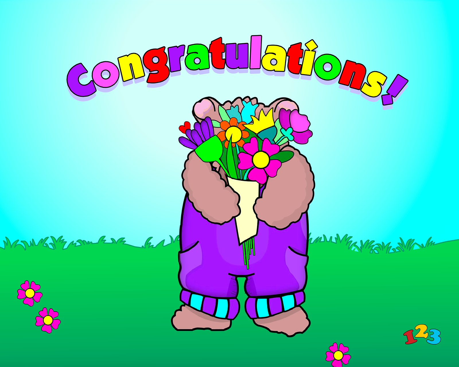 Hand drawn vector colorful lettering. Cute holiday doodle. Congratulation  clipart 14564628 Vector Art at Vecteezy, image size:1600x1280