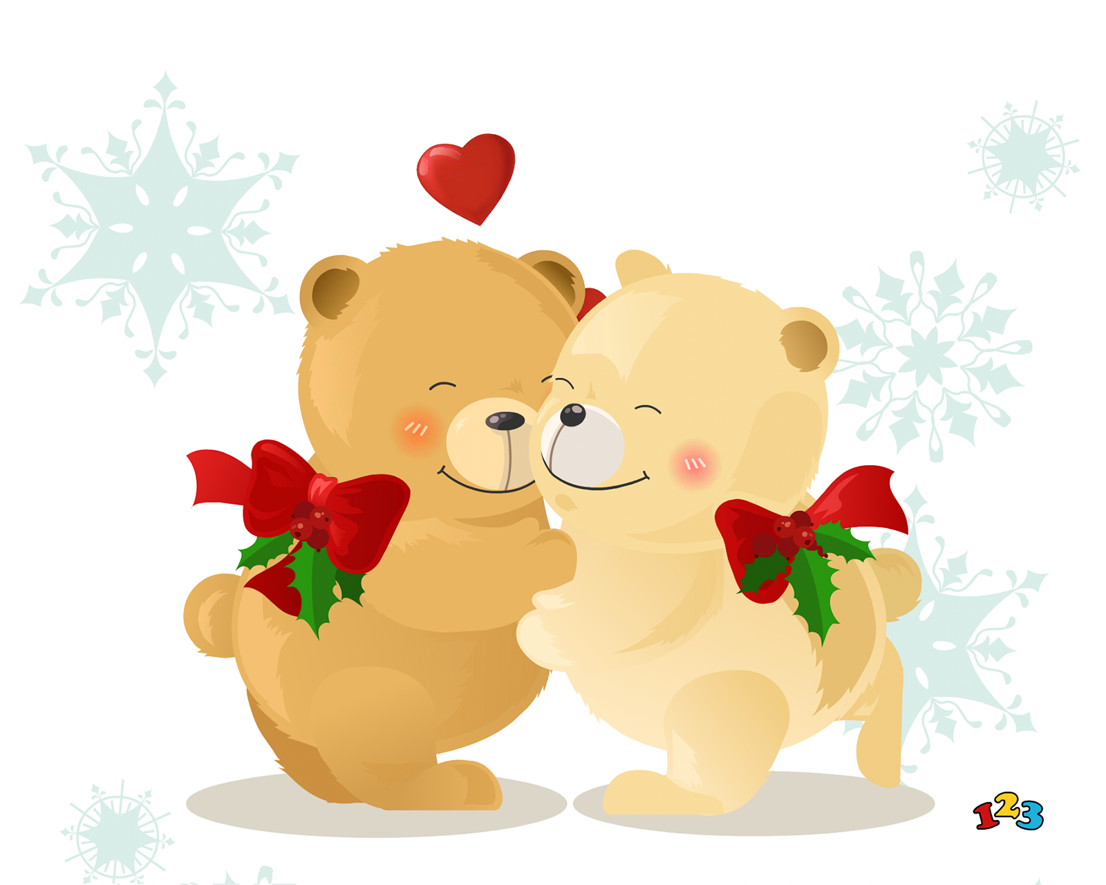 christmas hugging bear