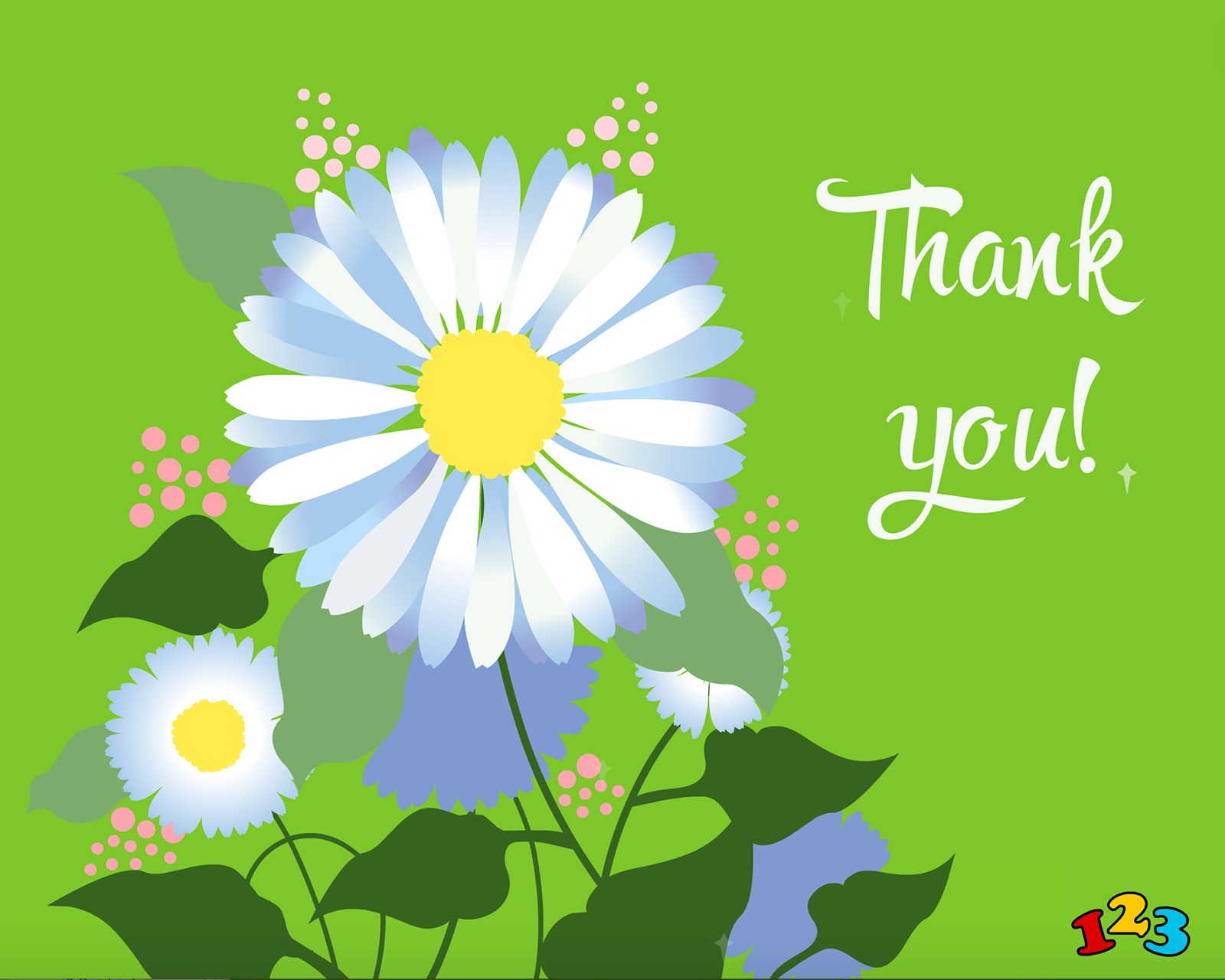 Thank you daisies - Thank you - send free eCards from 123cards.com