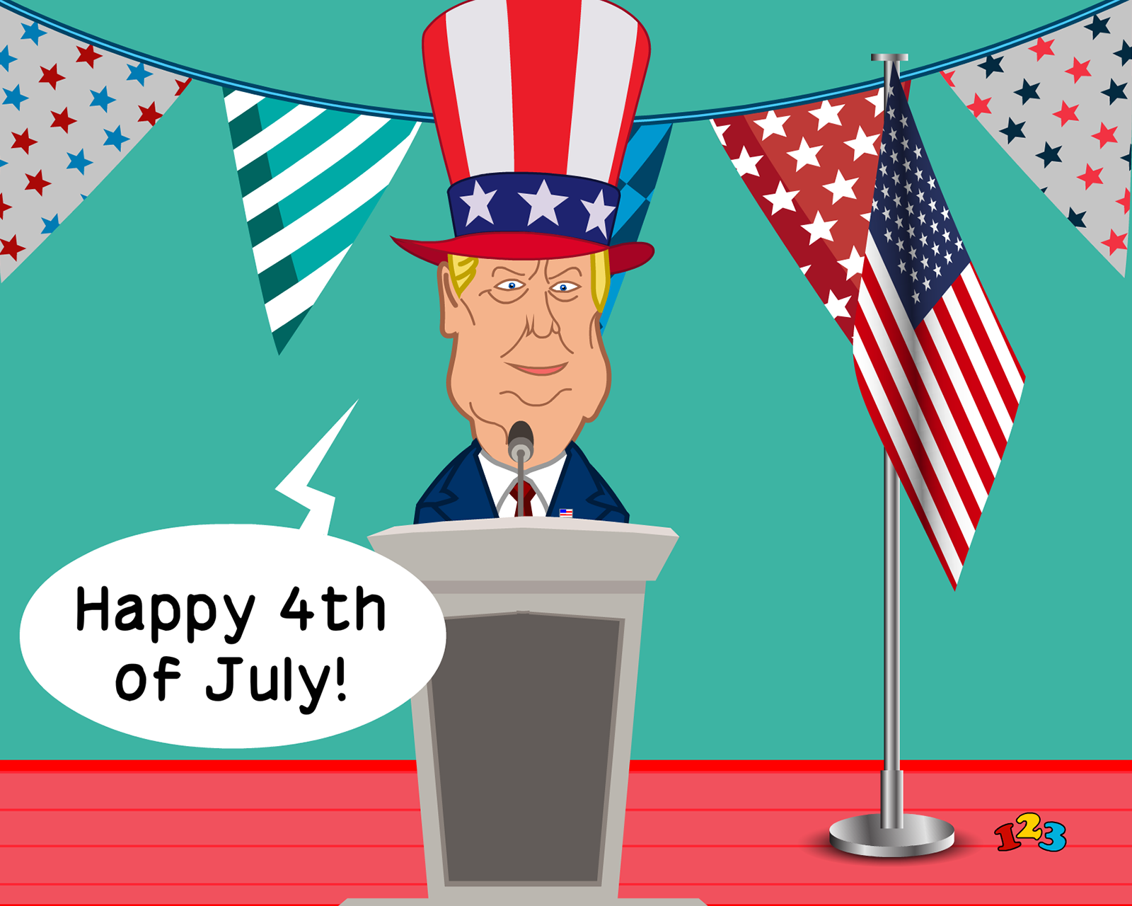 Donald trump birthday card -- "stay classy" Trump's speech - 4th of July - send free eCards from 123cards.com