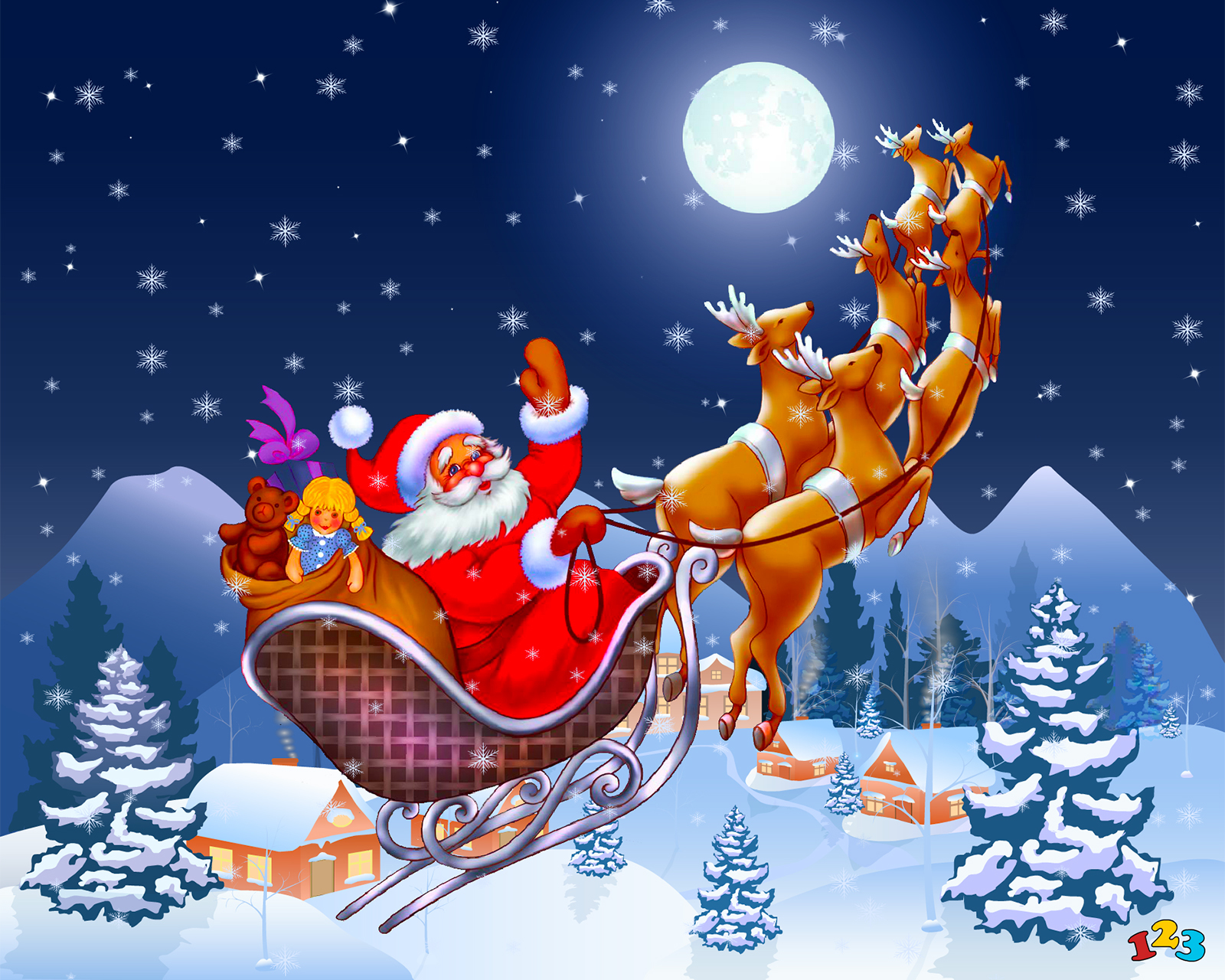 Santa #39 s sleigh Christmas send free eCards from 123cards com Santa #39 s sleigh Christmas send free eCards from 123cards com