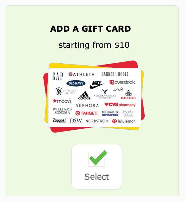 Dsw online gift on sale card